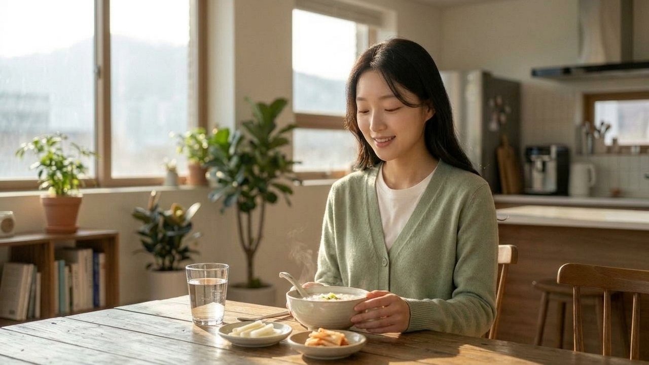 무사히 검사를 마치고 따뜻한 식사로 건강을 회복하는 모습