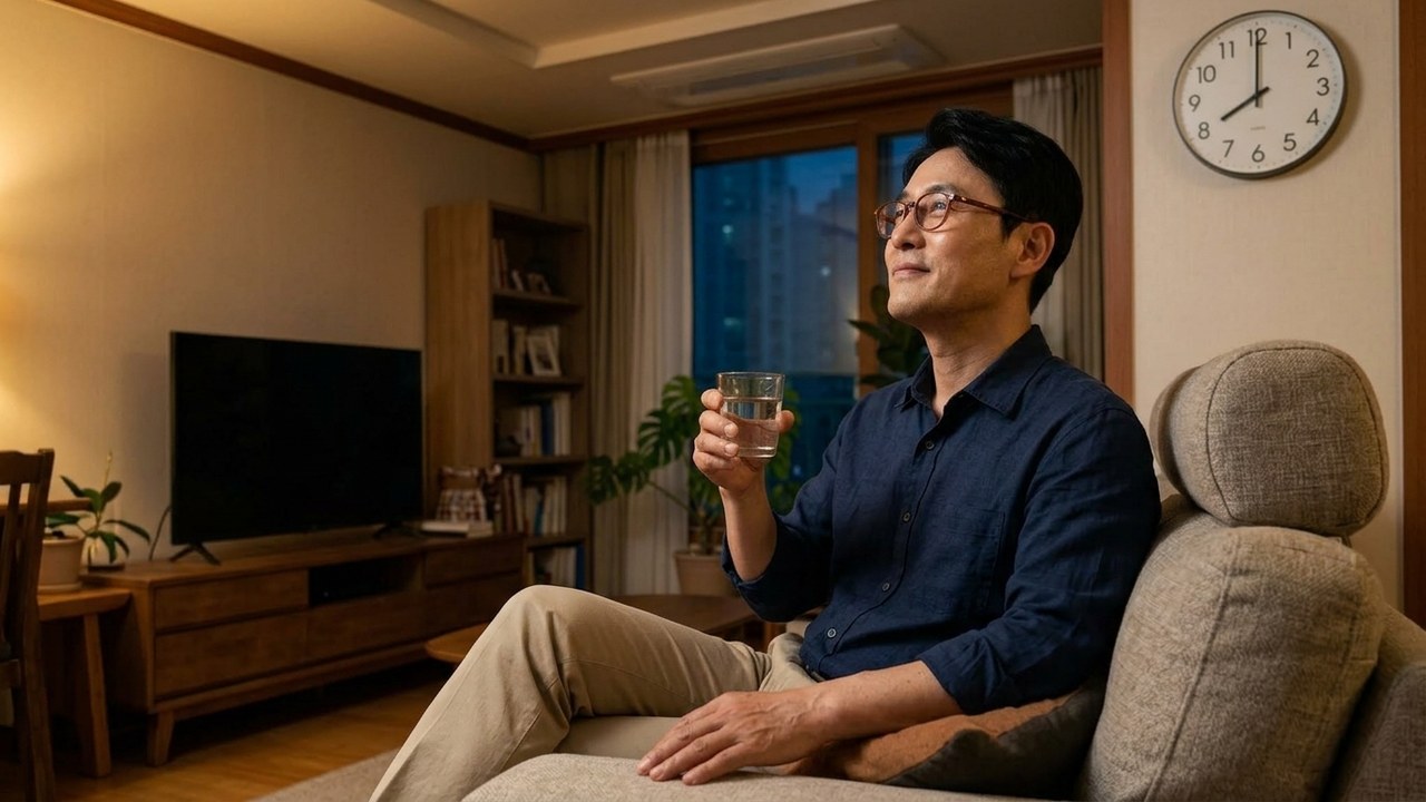 저녁 시간 편안히 쉬는 모습