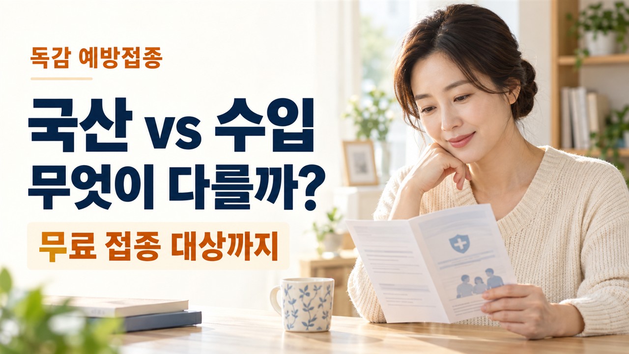 독감 예방접종 국산 vs 수입 4가 백신 비교와 효과 차이, 65세 이상 무료 대상 총정리