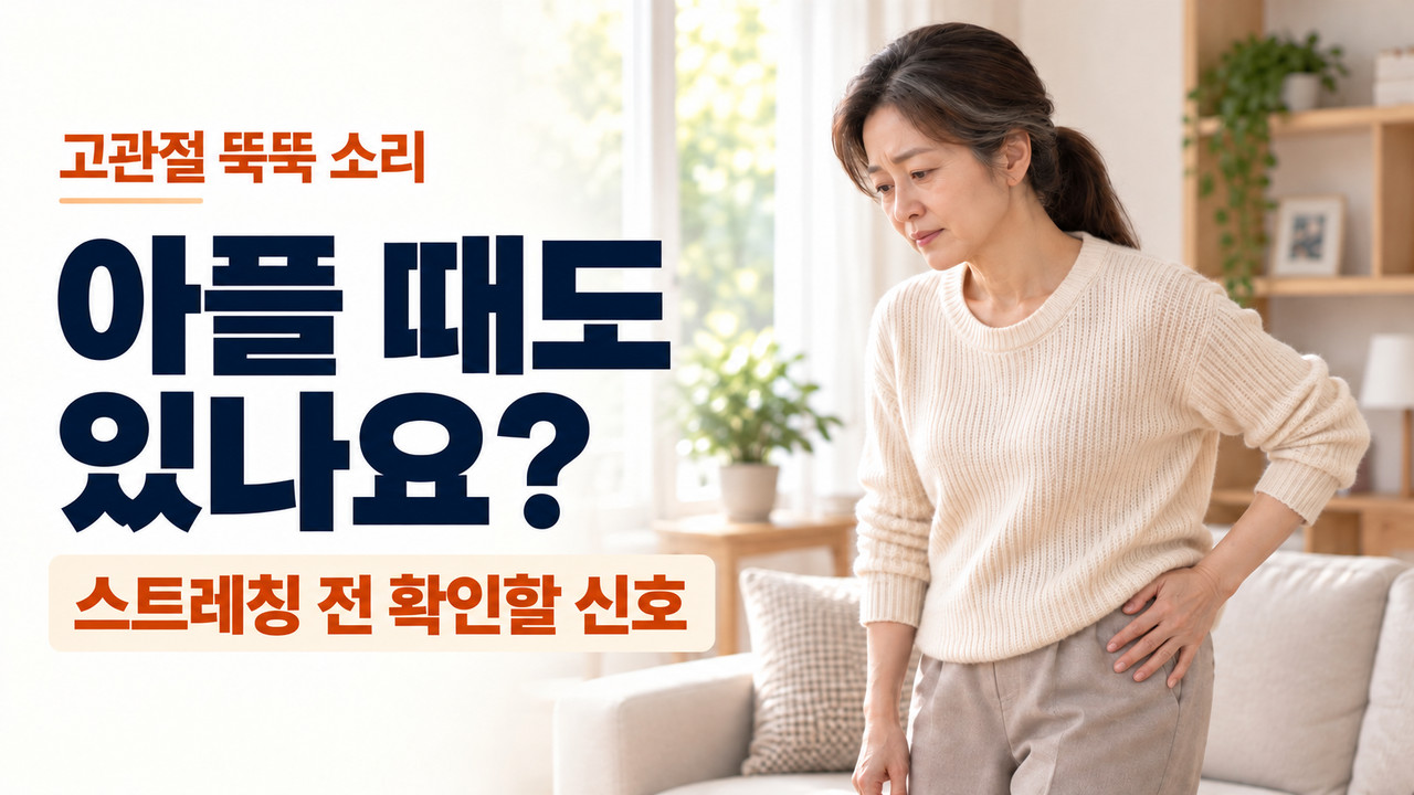고관절 뚝뚝 소리와 사타구니 통증 차이: 단순 힘줄 마찰 vs 연골 손상 감별 가이드