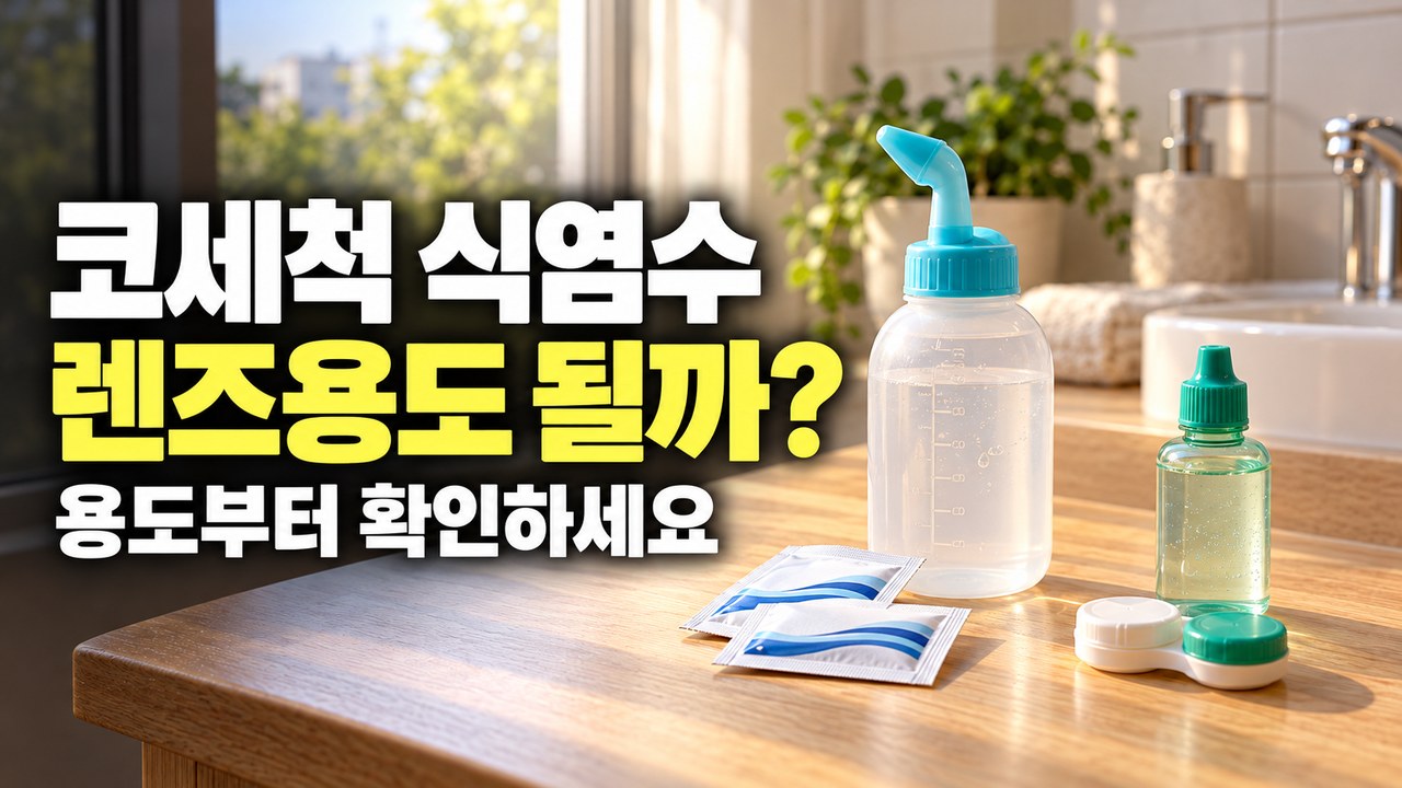 코세척 식염수 선택 기준과 올바른 방법: 렌즈용 방부제 위험성과 수돗물 주의사항