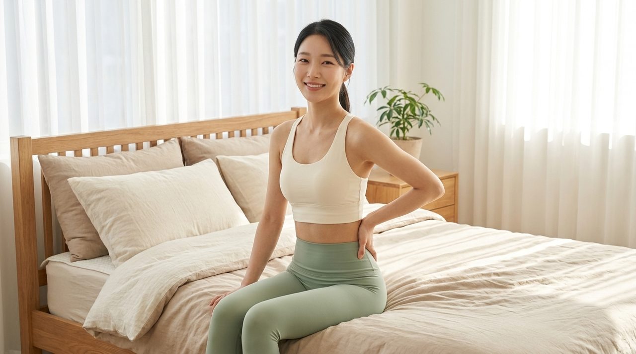 “눈 뜨자마자 허리 부여잡고 끙끙 앓았다면?” 굳은 척추와 뒤틀린 골반을 5분 만에 깨우는 침대 위 무부하 스트레칭